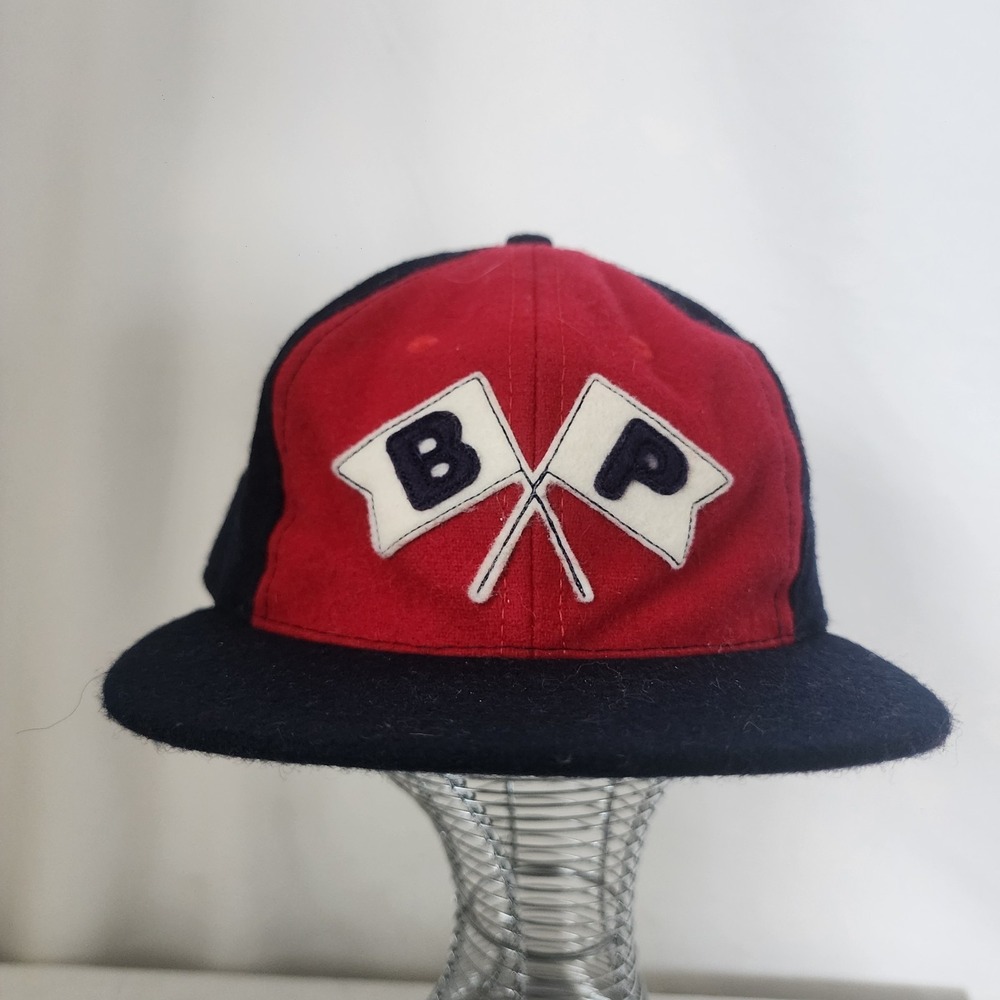 Ebbetsfield Seattle BP Wool Hat Made in USA Navy Red